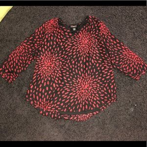 red and black Liz Claiborne top